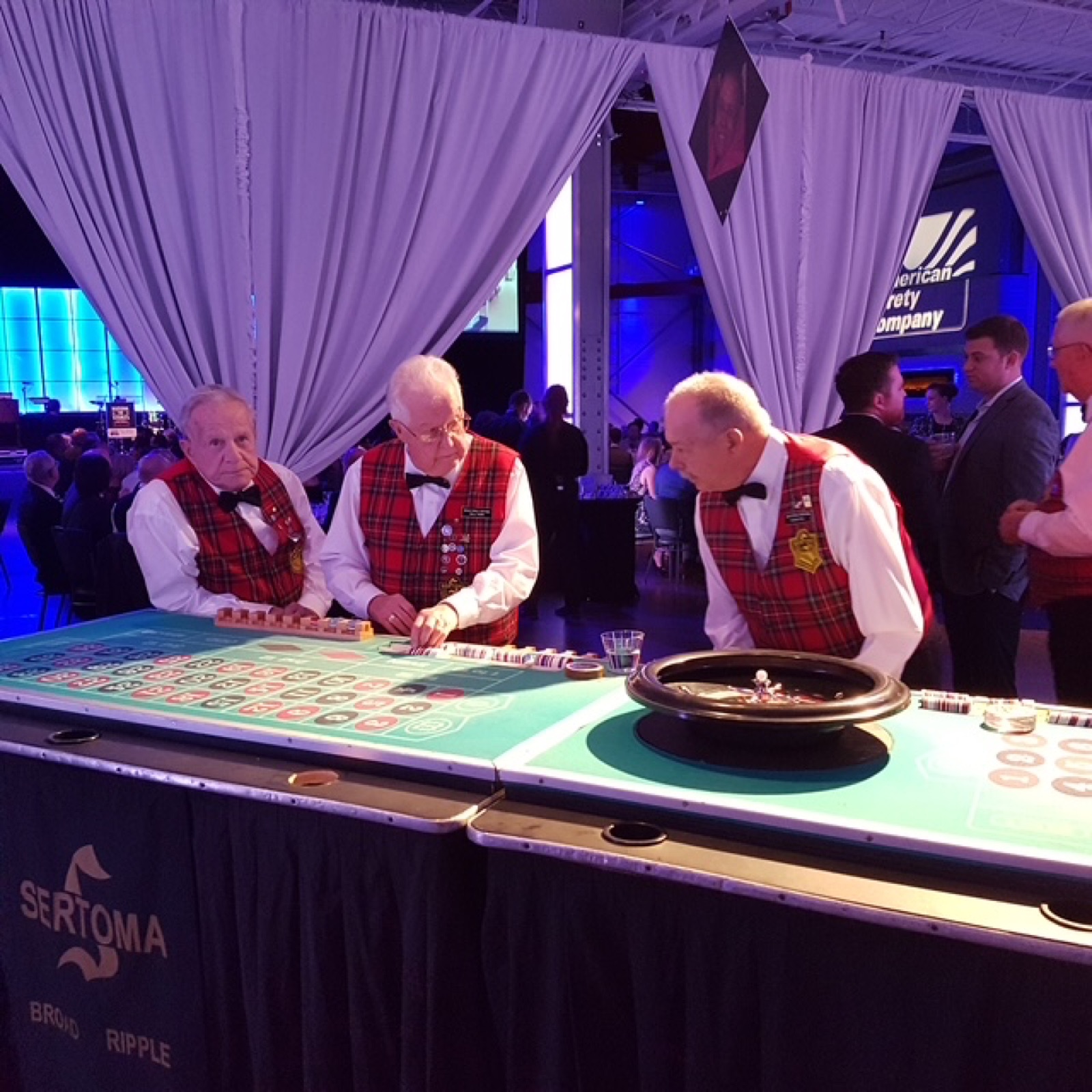 Roulette dealers at work