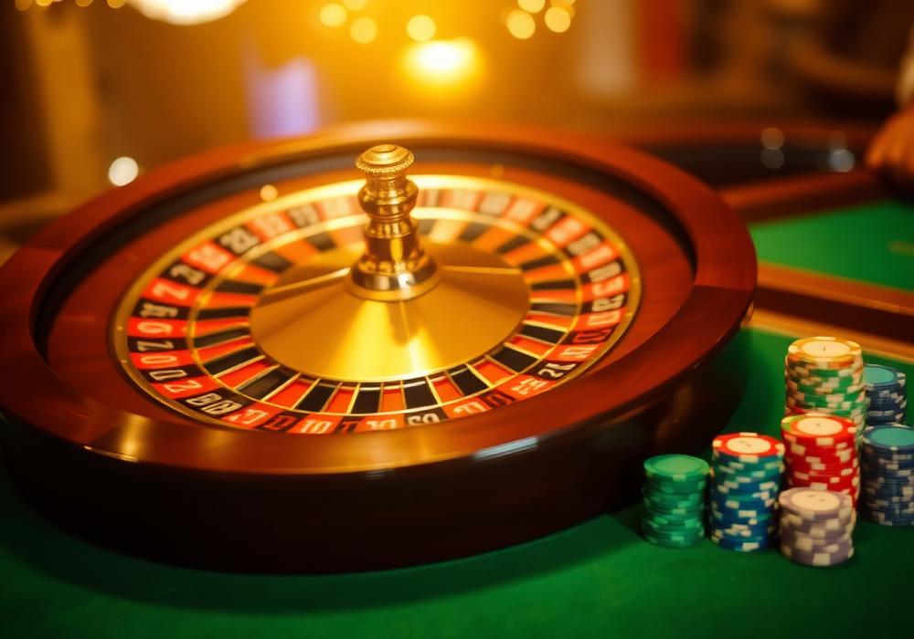 Roulette wheel at a charity casino night